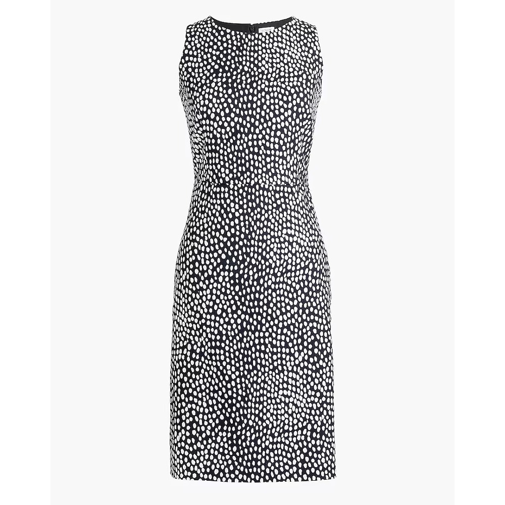 J.Crew Oncilla Print Basketweave Leopard Sheath Dress 10 Navy Ivory Preppy NWT